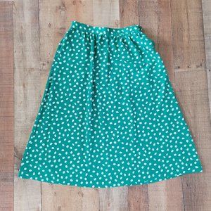 Vintage Green with White Polka Dot Skirt